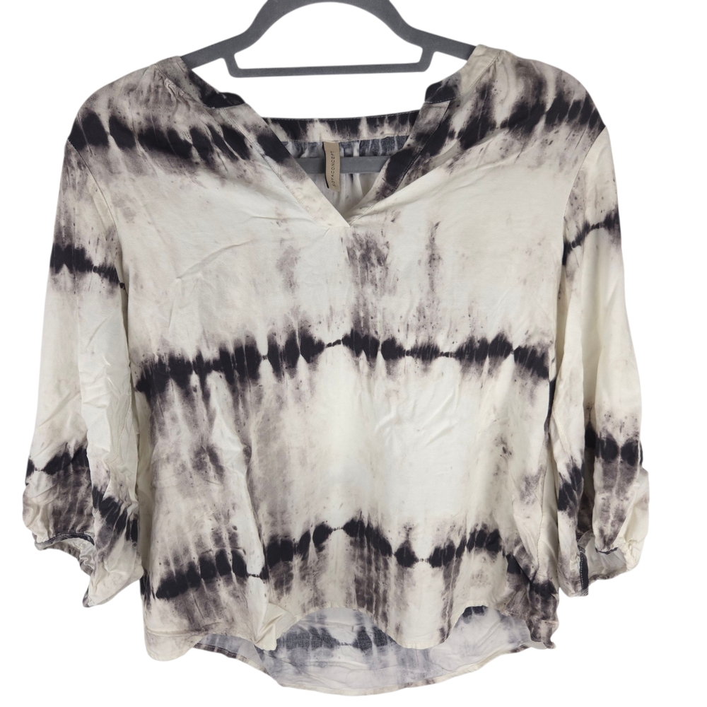 SOYACONCEPT Black and White Tie-Dye Blouse